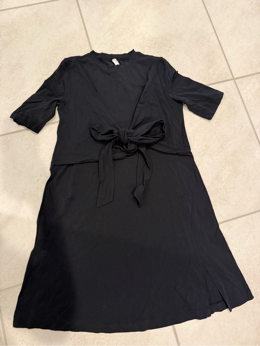 lululemon athletica Black Tie-Front Midi Dress